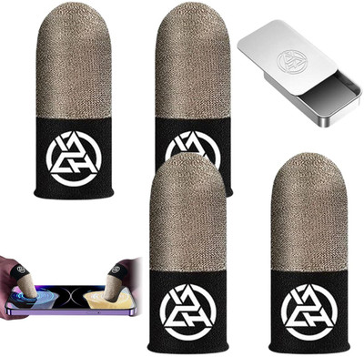 LQZ 4Pcs High Sensitivity Silver Fiber Gaming Finger Sleeves Finger Sleeve(Pack of 4)