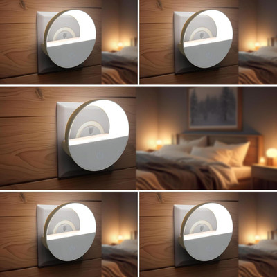 Robustt 1W LED Smart Sensor Night Light | White Plug Night Lamp For Bedroom|Pack of 5 Smart Sensor Light