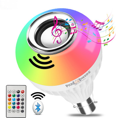 Pick Ur Needs Bluetooth Music LED Light Bulb Colourful Built-in Audio Speaker Music Player2 12 W Bluetooth Party Speaker(White, Stereo Channel)