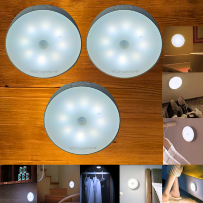 UDropMore Motion Sensor Wireless Cabinet LED Night Light |Pack Of 3 Smart Sensor Light