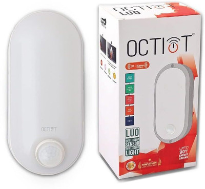 OCTIOT OCT-XLUO Motion Sensor Light Outdoor IP65 12W PIR Sensor Bulkhead Light, 6500K Smart Sensor Light
