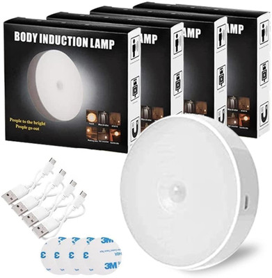 DHARMISHO Motion Sensor Light Home with USB Charging Wireless Self Adhesive LED Pack OF 4 Smart Sensor Light