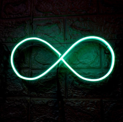 SG Print infinity neon sign light for wall decor(12x6)Green Smart Bulb
