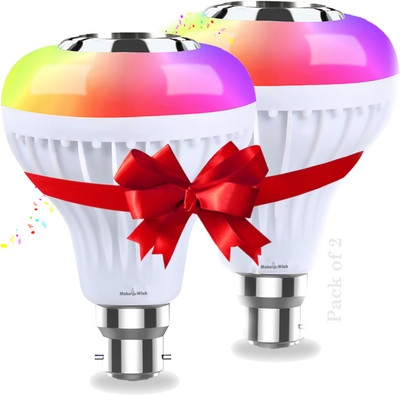 Make Ur Wish Bluetooth LED Light Colourful Music Player With Remote Control Pack of 2 Smart Bulb