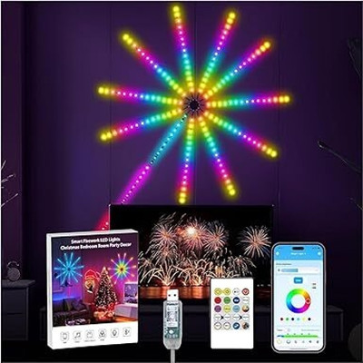 SOS Smart Firework LED Strip Lights with RGB Colors & Music Sync, USB Powered (5V) Light Strip