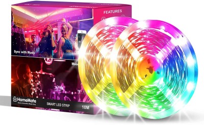 HomeMate Wi-Fi Multicolour Smart LED Strip Kit | 32.8 ft / 10 Mtr | Music Sync Feature