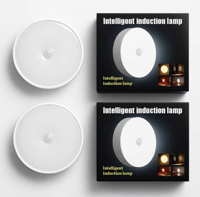 SAASO COOL WHITE BODY INDUCTION SENSOR LED NIGHT LIGHT FOR HOME Motion Sensor Light