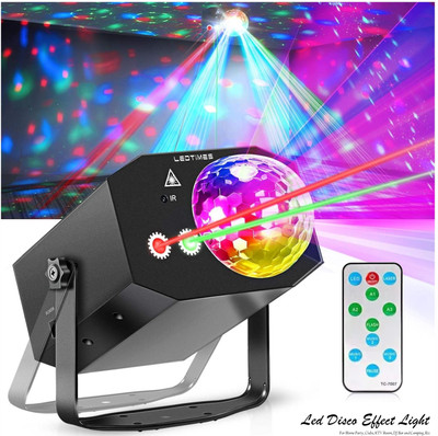 LED TIMES LED Party Light with Remote-Sound Activated DJ Light Projector - House Party Single Disco Ball(Ball Diameter: 10 cm)