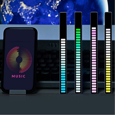 RHONNIUM RGB LED Voice-Activated Rhythm Light Car Home Sound Control-ng Smart Sensor Light