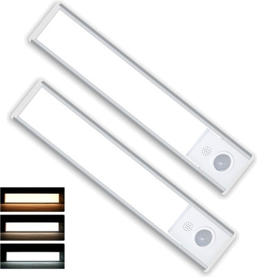 V VRAT 2 PCs Rechargeable Motion Sensor Under Cabinet Light 3 Color Modes Magnetic Motion Sensor Light