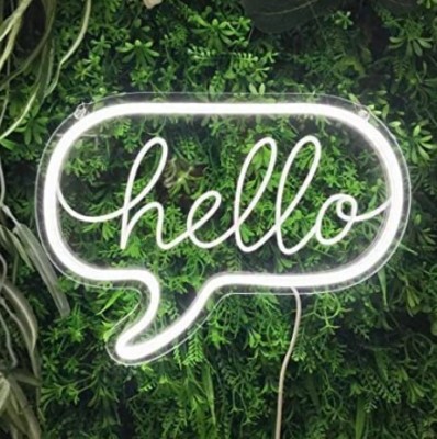 wall mitra Hello Neon Sign Light LED Neon Art Wall Decor (12x10)white Smart Bulb