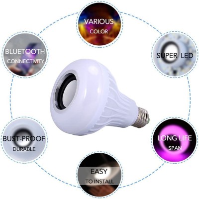 ASTOUND 12-Watts LED Multicolor Light Bulb with Bluetooth Speaker Smart Bulb