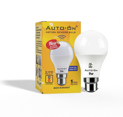 auto-on Motion Sensor Automatic LED Bulb - 9 Watts | One Year Warranty - Motion Sensor Light