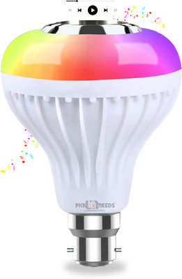 Pick Ur Needs Music Bluetooth LED Light Bulb Colourful Built-in Audio Speaker Music Player 12 W Bluetooth PA Speaker(White, Stereo Channel)