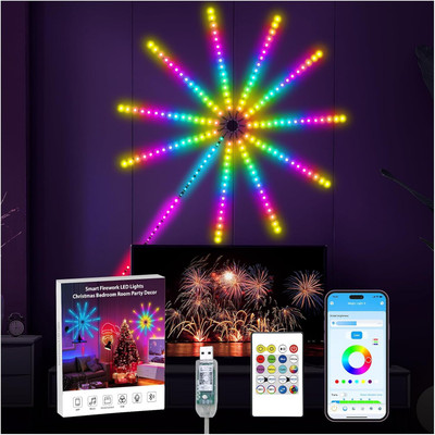 WunderVoX USB Powered Indoor Firework Lights with Remote-Multicolor Light Strip
