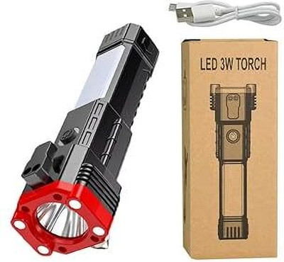 Jeko Rechargeable Heavy-Duty Flashlight Torch(White, 8 cm, Rechargeable)