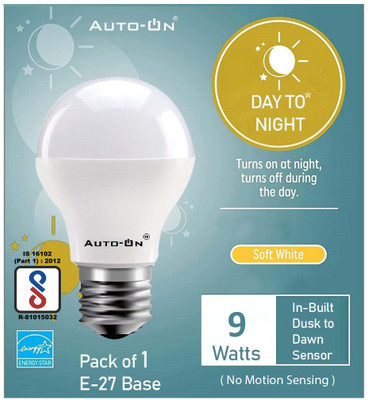 auto-on Day/Night Sensor LED Bulb 9W Smart Sensor Light