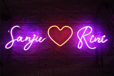 SG Print Name Neon Sign for Home Decor Customized Neon Light Personalized Gift(30X12) Smart Bulb
