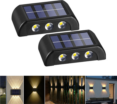 Homehop Solar Wall Light Outdoor Waterproof Automatic Decoration Lamp for Home Garden Gate Light Outdoor Lamp(Black)