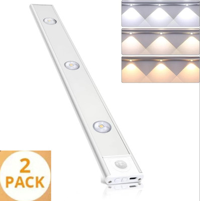 Dwiti Enterprise Motion Sensor Cabinet Light Wireless Closet Light USB Rechargeable 3 Colors Motion Sensor Light