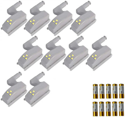 Mocking Bird 10Pcs Wardrobe Cabinet Hinge Led Lights Almirah Lights Cupboard LED Hinge Lights Smart Sensor Light