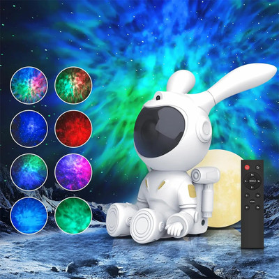 TECPHILE Night Light Galaxy Astronaut Projector with Remote Control 360° Adjustable Head Table Lamp