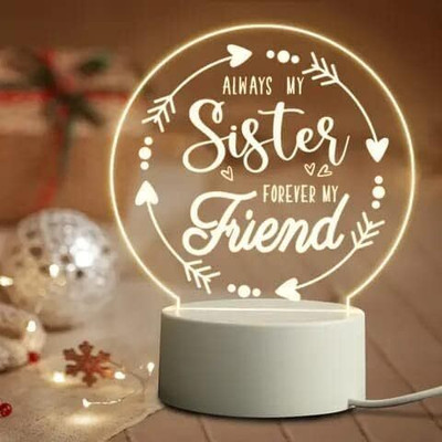 LEKORED Round 3D Acrylic LED Night Light with Warm Glow Smart Sensor Light