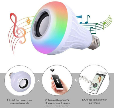 ArcKG 18 Colour Changing Smart Led Music Bulb Remote Controller Bluetooth Music Bulb With 7W LED And 3W Speaker For Party Home Decor Music Bulb WIth Remote Smart Bulb Dual Disco Ball (Ball Diameter: 10 cm) Dual Disco Ball(Ball Diameter: 10 cm)