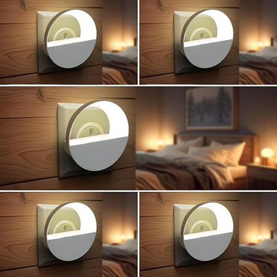Robustt 1W LED Smart Sensor Night Light|Warm White Plug Night Lamp For Bedroom|Pack of 5 Smart Sensor Light