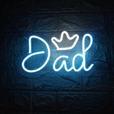 SG Print Dad Neon Sign LED Light Wall Mounted for Game Room Smart Bulb