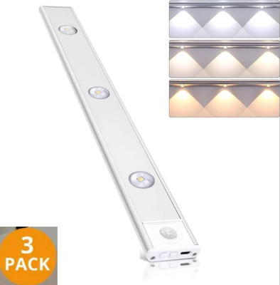 Dwiza Enterprise Motion Sensor Cabinet Light Wireless Closet Light USB Rechargeable 3 Colors Motion Sensor Light