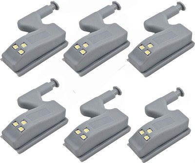 TechBlaze Wardrobe Cabinet Hinge LED Motion Sensor Lights with Batteries (6 Lights) Smart Bulb
