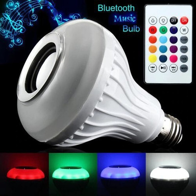 spark world ™LED Smart Bulb, Bluetooth 3.0 Speaker Music Bulb Change with 24 Key Remote Smart Bulb