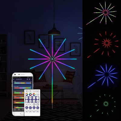 WunderVoX Color Changing Fireworks Led Light with App Light Strip