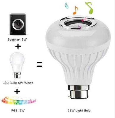spark world Smart Bulb with 12w Multicolor Bluetooth Controlled Music LED Light Smart Bulb