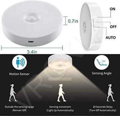 Sga LED Motion Sensor Light, USB Rechargeable LED Nightlight, Wireless Light pack 2 Motion Sensor Light