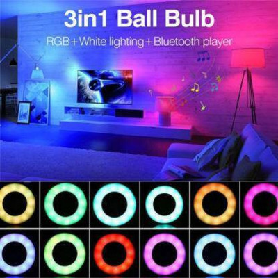 Bhanu Smart B22 12 Watt LED RGB Bluetooth Music Light Bulb Lamp Speaker Smart Bulb