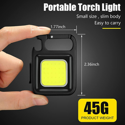 MHAX Multifunction Keychain LED Light with_Bottle Opener Keychain Emergency Light_ 1 hrs Flood Lamp Emergency Light(Black)