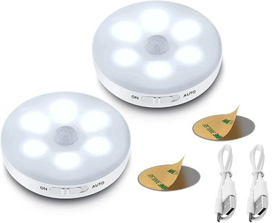 GIANT IMPEX Sensor Light for Home with 8 Bright LED Beads and USB Charging (Pack of 2) Motion Sensor Light