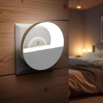 Robustt 1W LED Smart Sensor Night Light | White Plug Night Lamp For Bedroom|Pack of 1 Smart Sensor Light