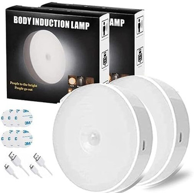 Thrivanta Wireless Wall LED Motion Sensor Light,USB Rechargeable LED Nightlight(Pack Of 2) Smart Sensor Light