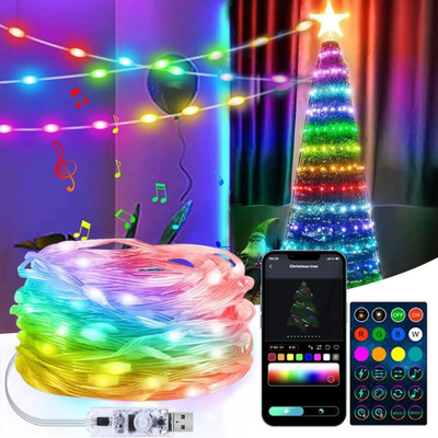 CARTSPACE RGB Smart Fairy Strip String USB Lights Smart Waterproof, Mobile Control Music Light Strip