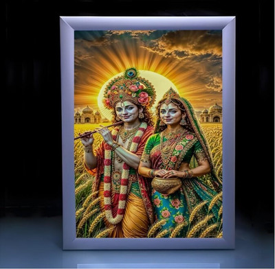 LSI Modern Radha Krishna Art frame Led Photo Frame Smart Bulb