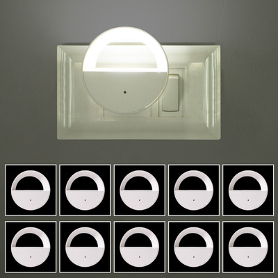 Robustt 1W LED Smart Sensor Night Light | White Plug Night Lamp For Bedroom|Pack of 10 Smart Sensor Light