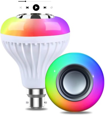 MOBONE Led Multicolor Rgb Music Bulb,Wireless Bluetooth Bulb With Speaker And Remote 12 W Bluetooth Speaker(White, Stereo Channel)
