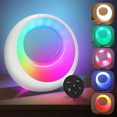 Calldrishe Color Changing Night Light Touch Bedside Lamp Dimmable Table Lamp Table Lamp