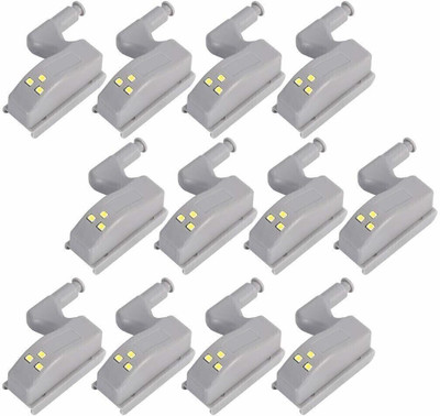 Urban Infotech 12 Pcs Automatic Smart Hinge LED Light with Battery for almirah Closet cabinet Smart Sensor Light