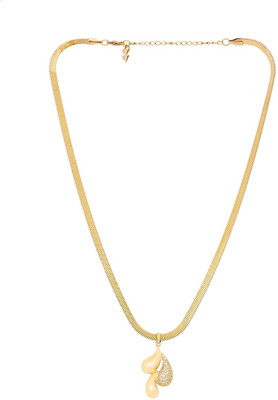 JEWELSCAPE Pendant for Women Necklace Stylish Chain Gold-Plated Jewellery Butterfly Design Smart Pendant(Gold)