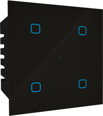 HomeMate Wi-Fi Smart 4 Gang Switch | Works with Amazon Alexa, Google Assistant & Siri Smart Switch(Black)