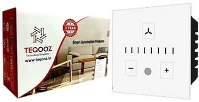 TEQOOZ Fan Regulator Wi-Fi + IR Remote Smart Glass Touch Switch (White) Smart Switch(White)